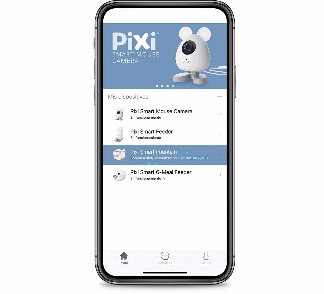 Seleccionar producto en la app PIXI