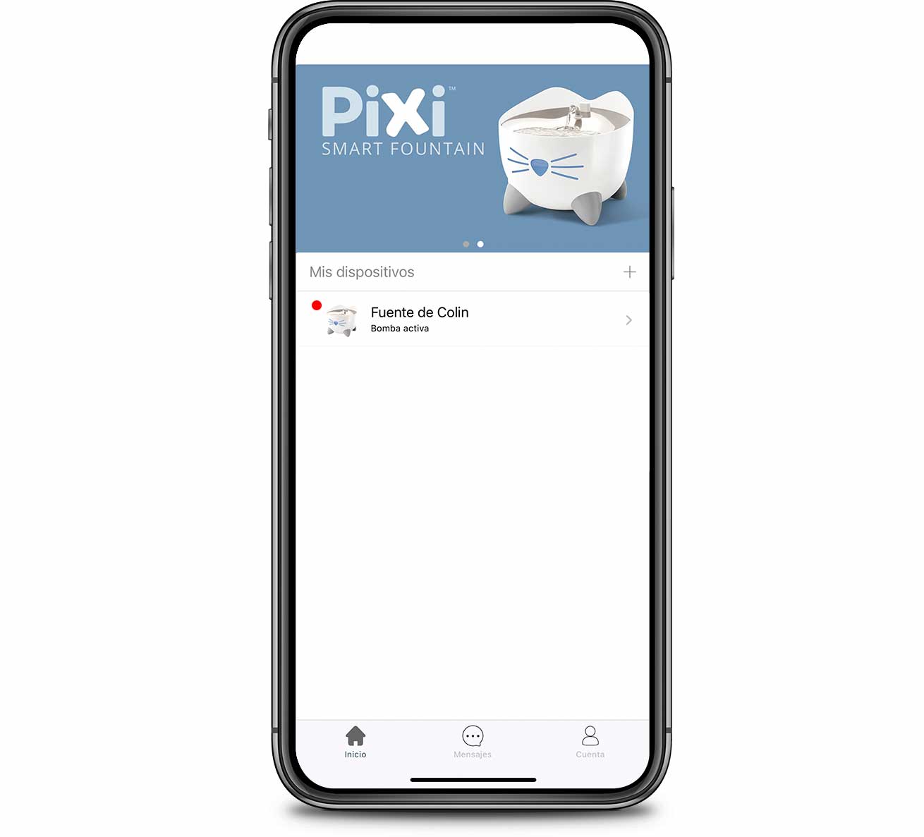 Notificación de actualización de firmware en la app PIXI