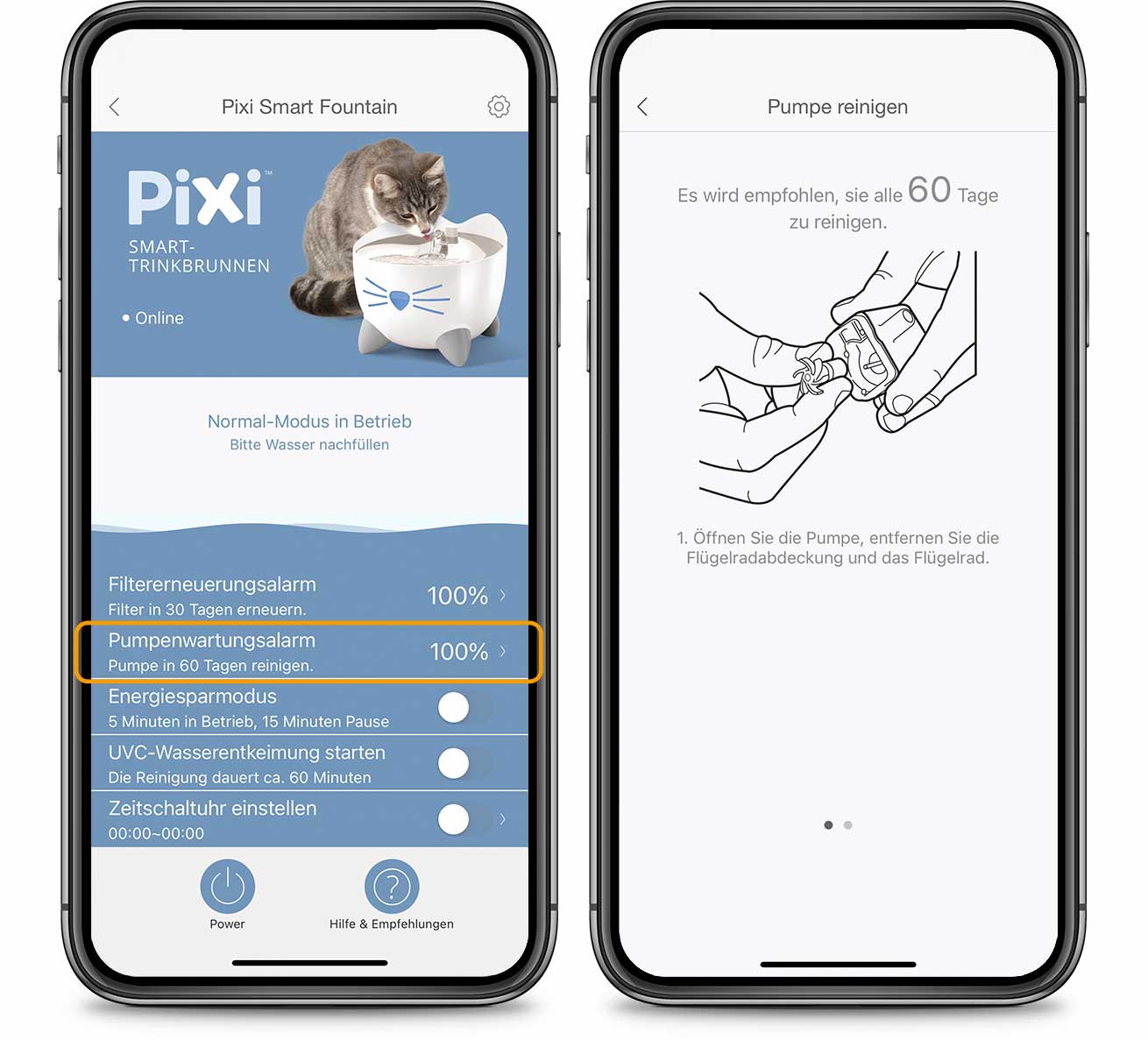 PIXI App – Pumpenwartung