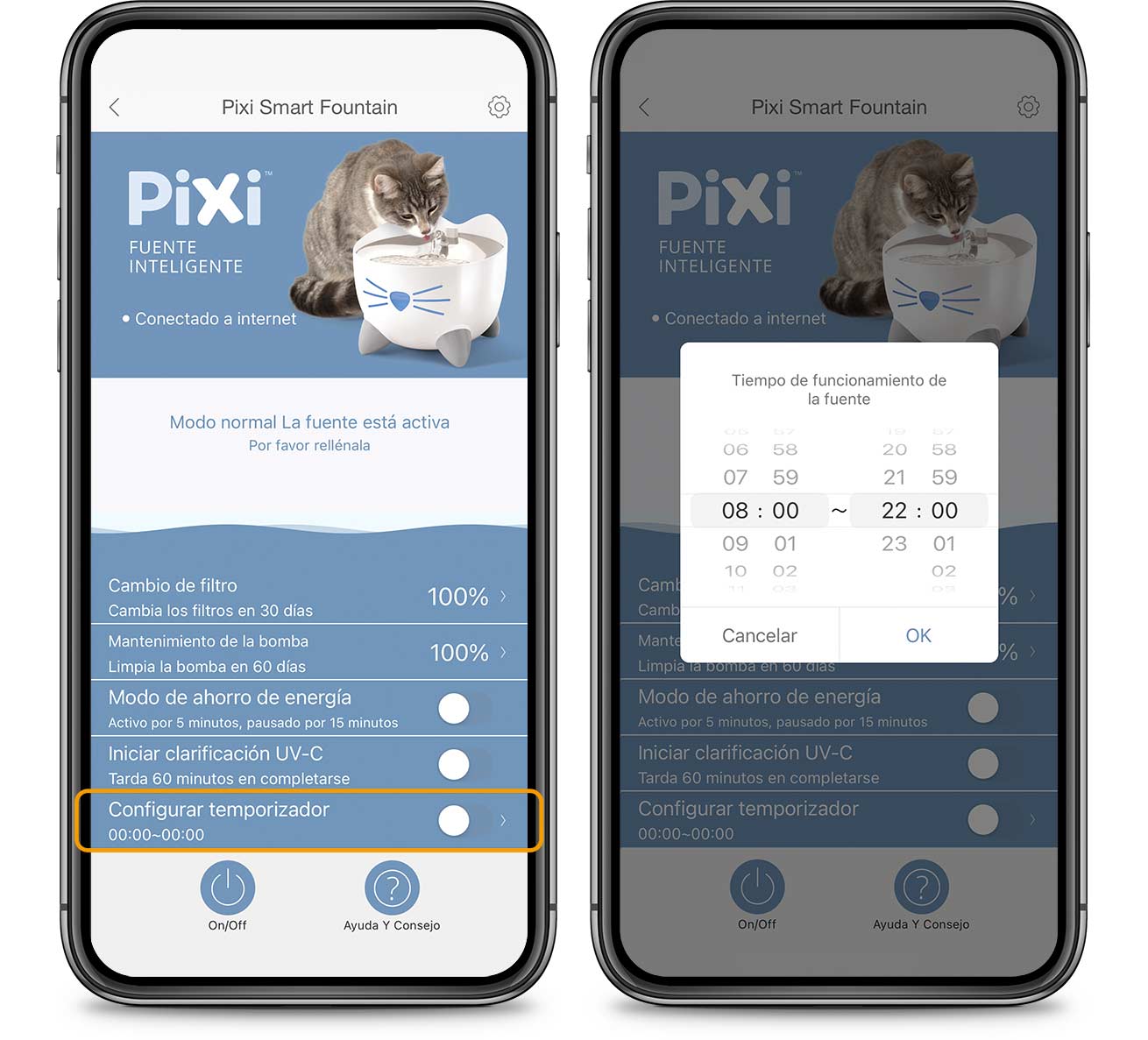 Temporizador en la app PIXI