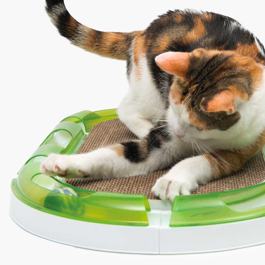 Cat scratcher for scratching and lounging