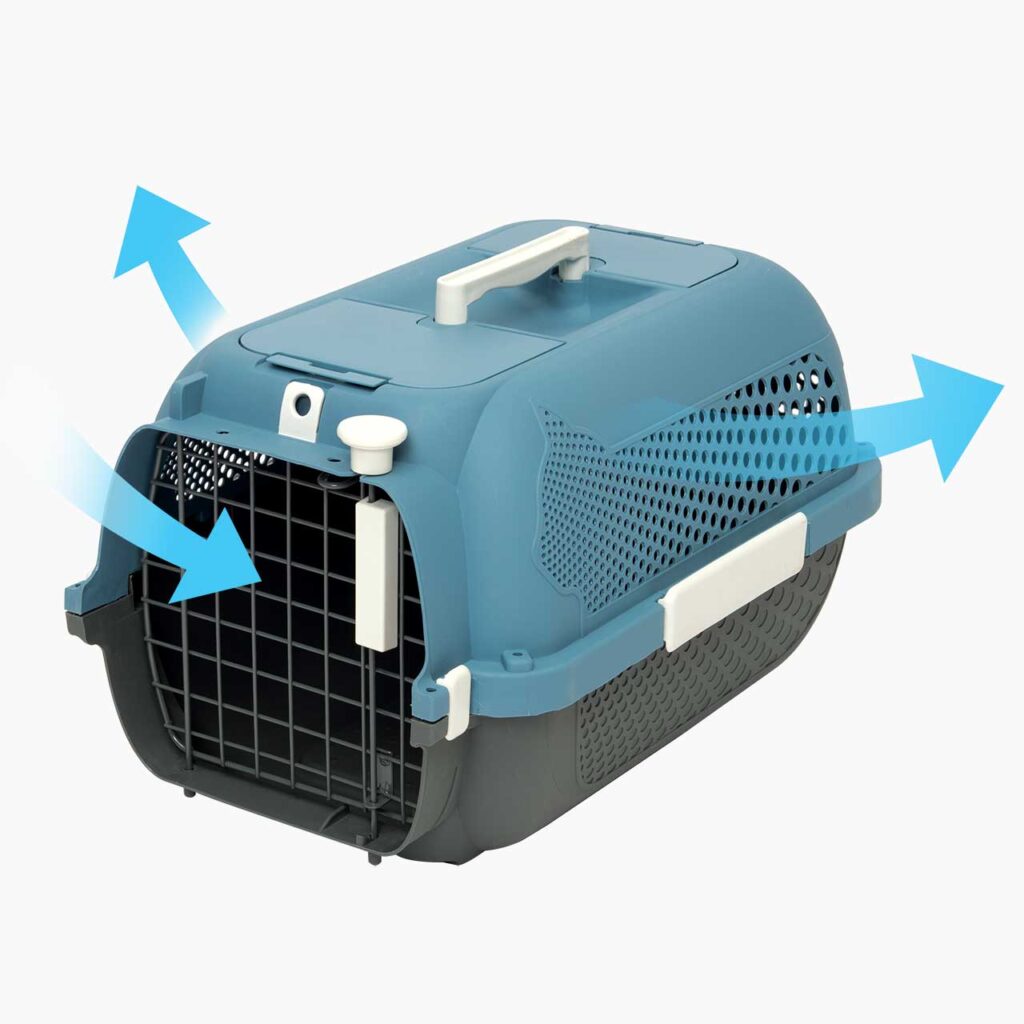 Transportador bem ventilado para o conforto do seu gato