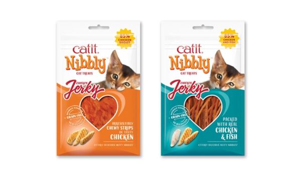 Catit Nibbly Jerky Kip – Zachte Kauwstrips Voor Katten – 30g – Graanvrij, Calorierijk – Ook In Kip & Vis