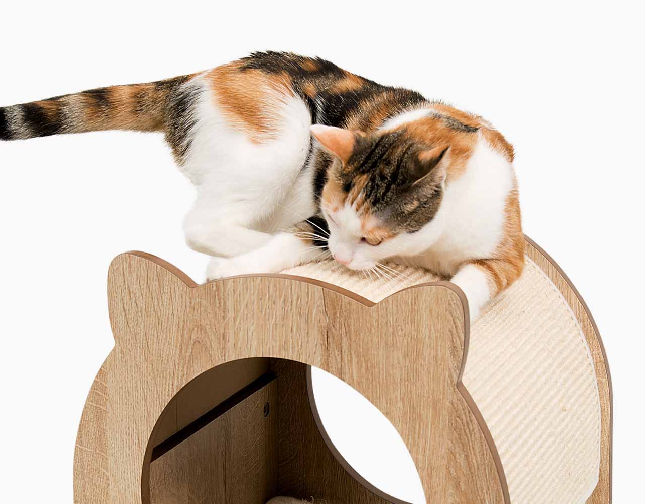 Muebles para gatos cubiertos con una alfombra rascadora de sisal
