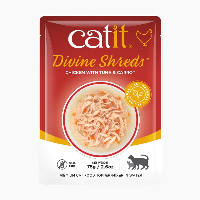 Catit Divine Shreds de Frango com Atum e Cenoura