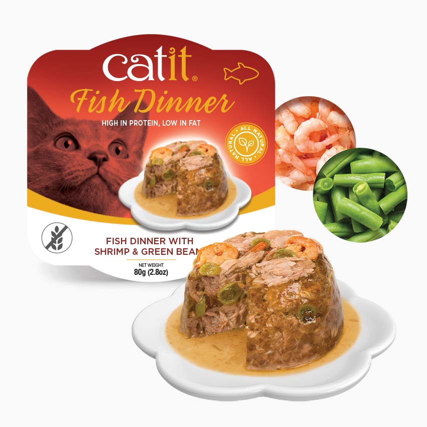 Catit Dinner de Peixe com Camarões e Feijão verde