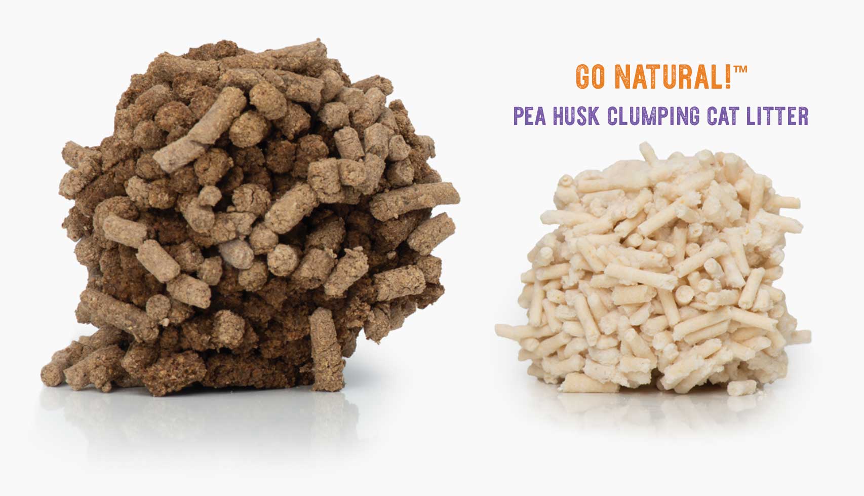 Pea husk clumping cat litter lasts longer and forms tighter clumps