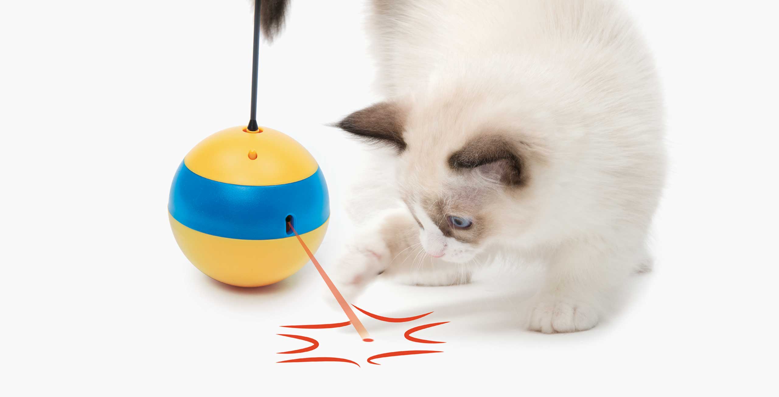 Juguete giratorio para gatos con rayos láser