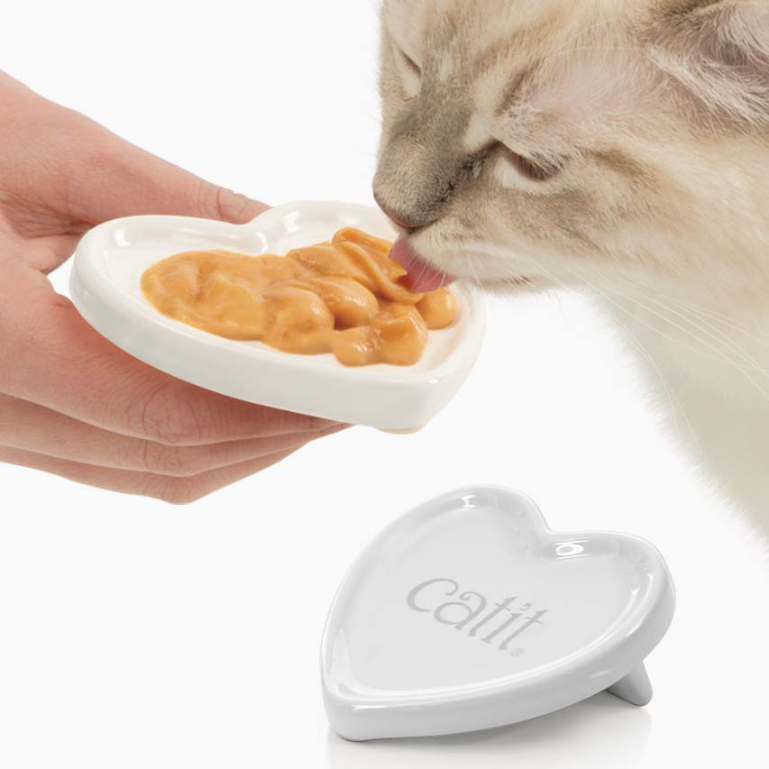 Plat Catit Creamy en forme de cœur