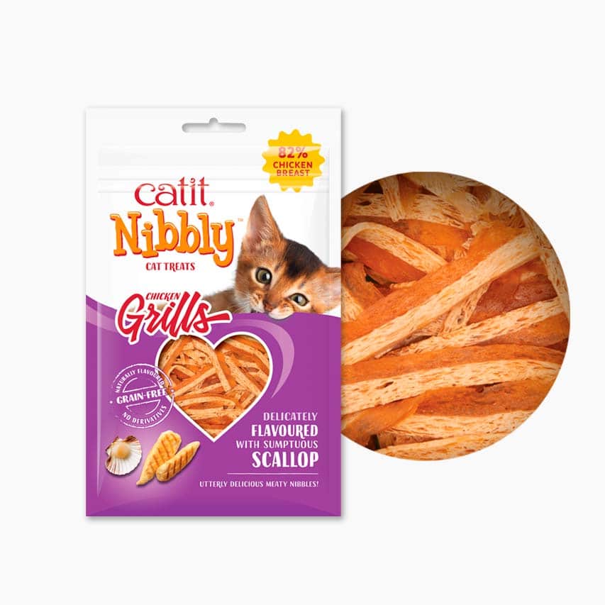 Catit Nibbly Grills - Poulet et arôme de pétoncles