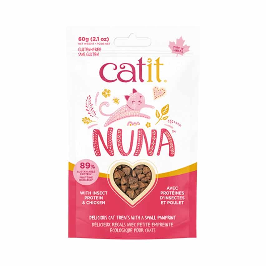 Snacks Catit Nuna - Receita de mistura de proteína de Frango e Inseto