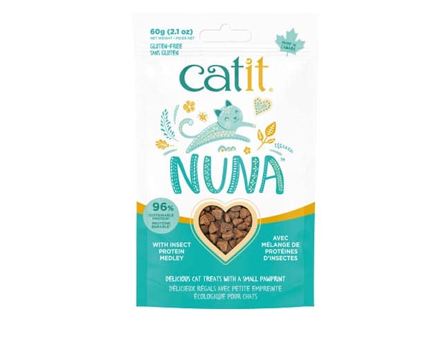 Catit Nuna snacks - recept met insecteneiwit medley, bevat meelwormen