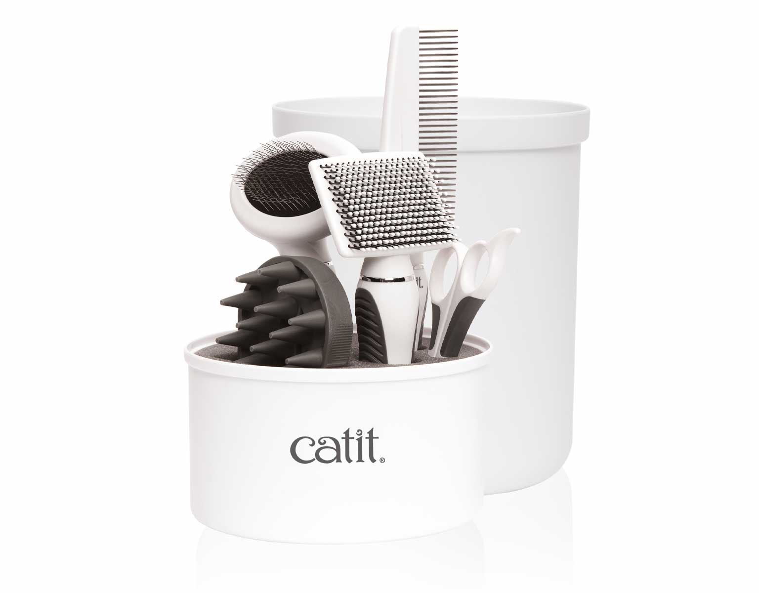 Holder for upright storage to protect brush and comb ends