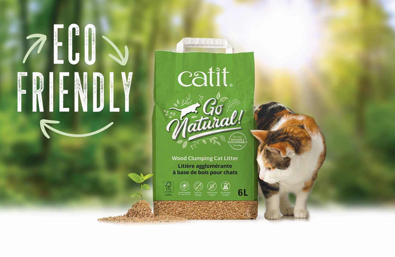 Catit Go Natural Wood Clumping Cat Litter