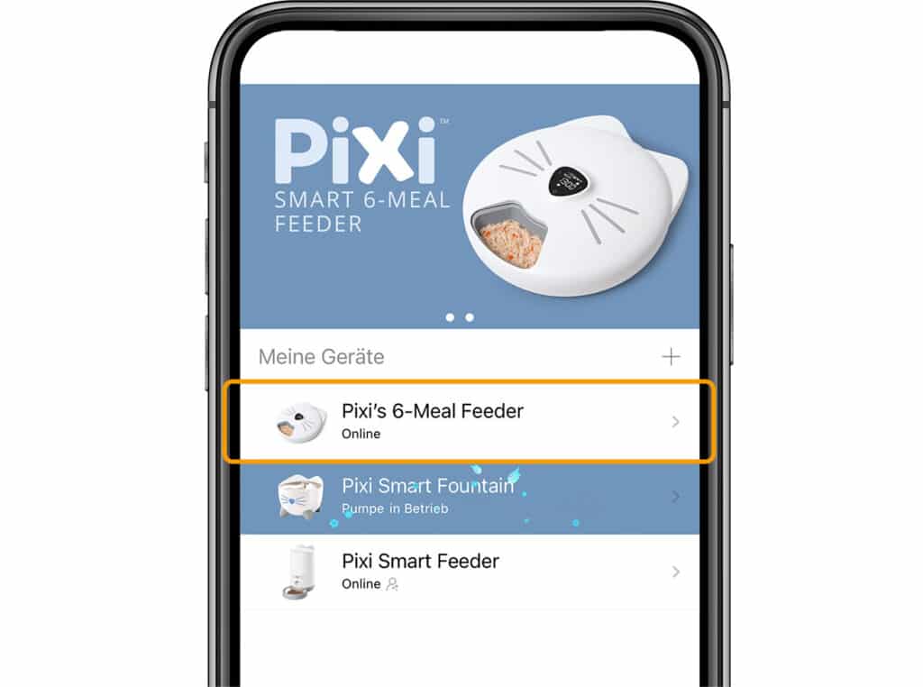 Überblick über die PIXI Geräte in der PIXI App