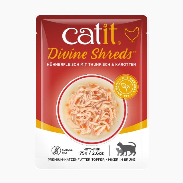 Catit Divine Shreds Hühnerfleisch – Thunfisch & Karotten