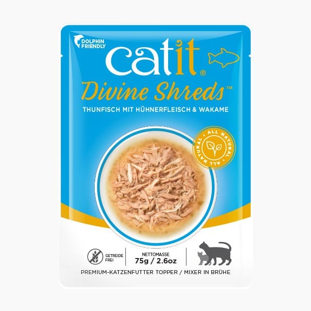 Catit Divine Shreds Thunfisch – Hühnerfleisch & Wakame