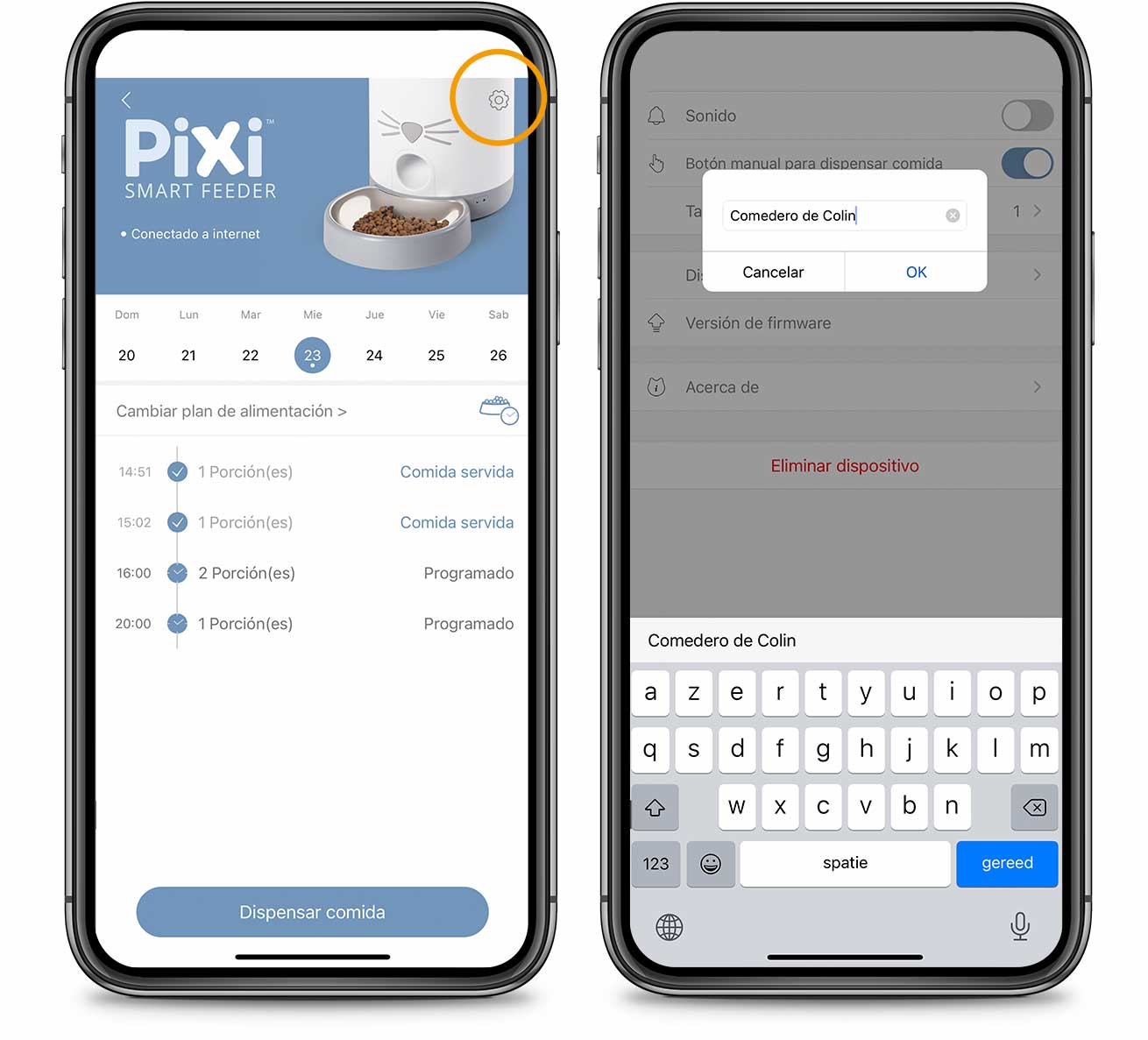 Renombrar producto en la app PIXI
