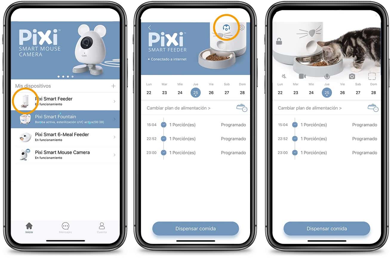 Comedero Inteligente en la aplicación PIXI