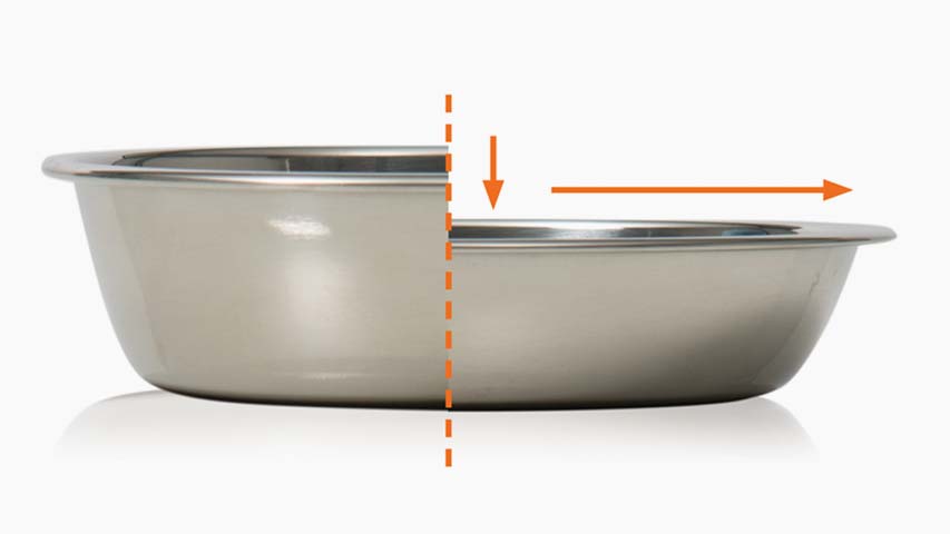 cat feeding dish with whisker-friendly design