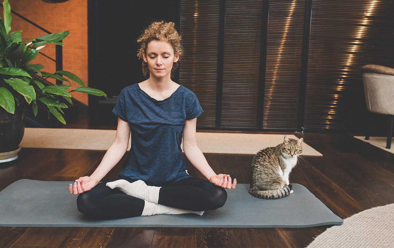 Cat Charms in Yoga Stretch Pose Bronze Tone - Symbol of Curiosity