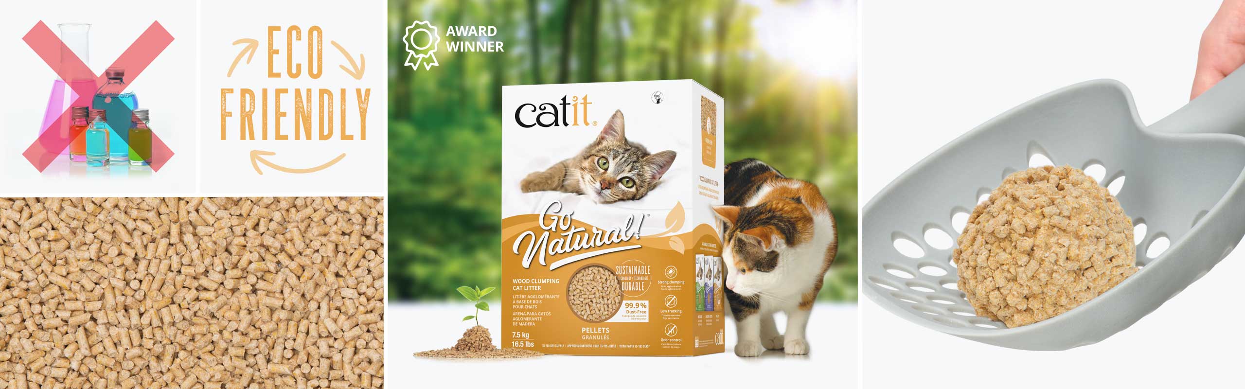 Go Natural Wood Clumping Cat Litter - Pellets