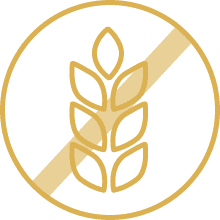 Gluten-free icon featuring a stalk of wheat crossed out by a diagonal line