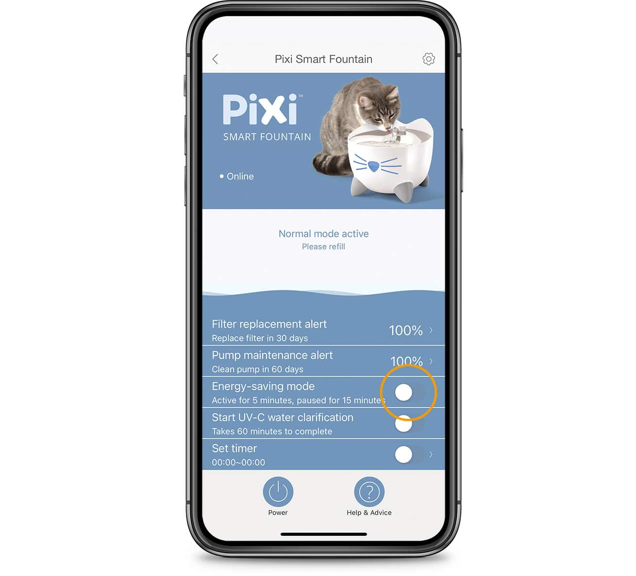 PIXI App Energy-saving mode