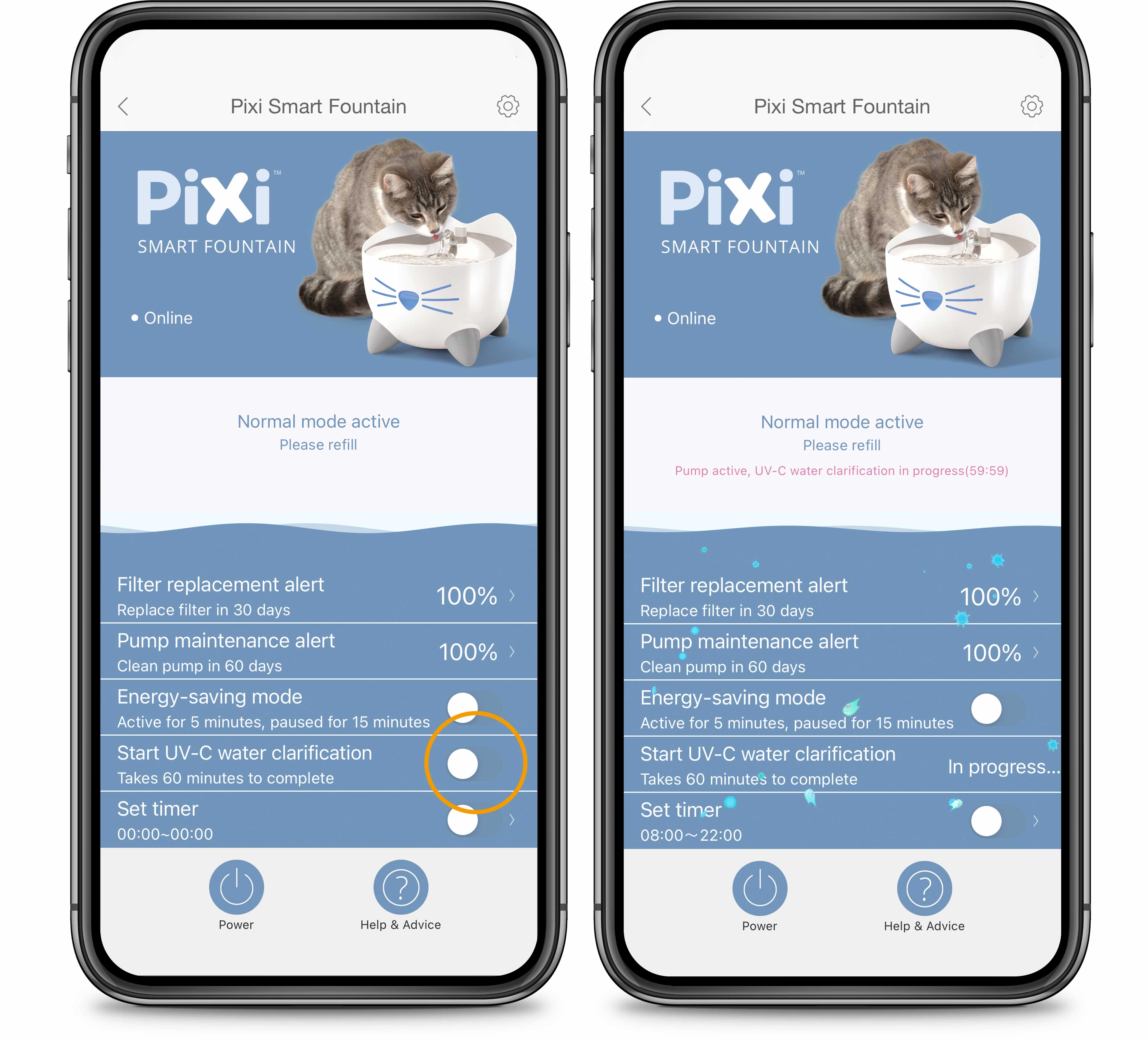 PIXI App UV-C water clarification