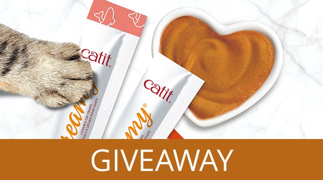 Catit Creamy lickable cat treat giveaway promotion