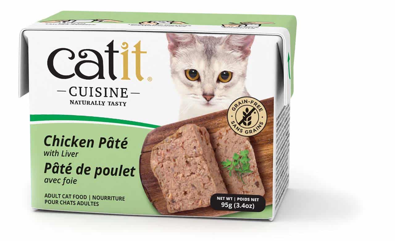 Catit Cuisine Chicken Pâté with Liver grain-free adult cat food packaging