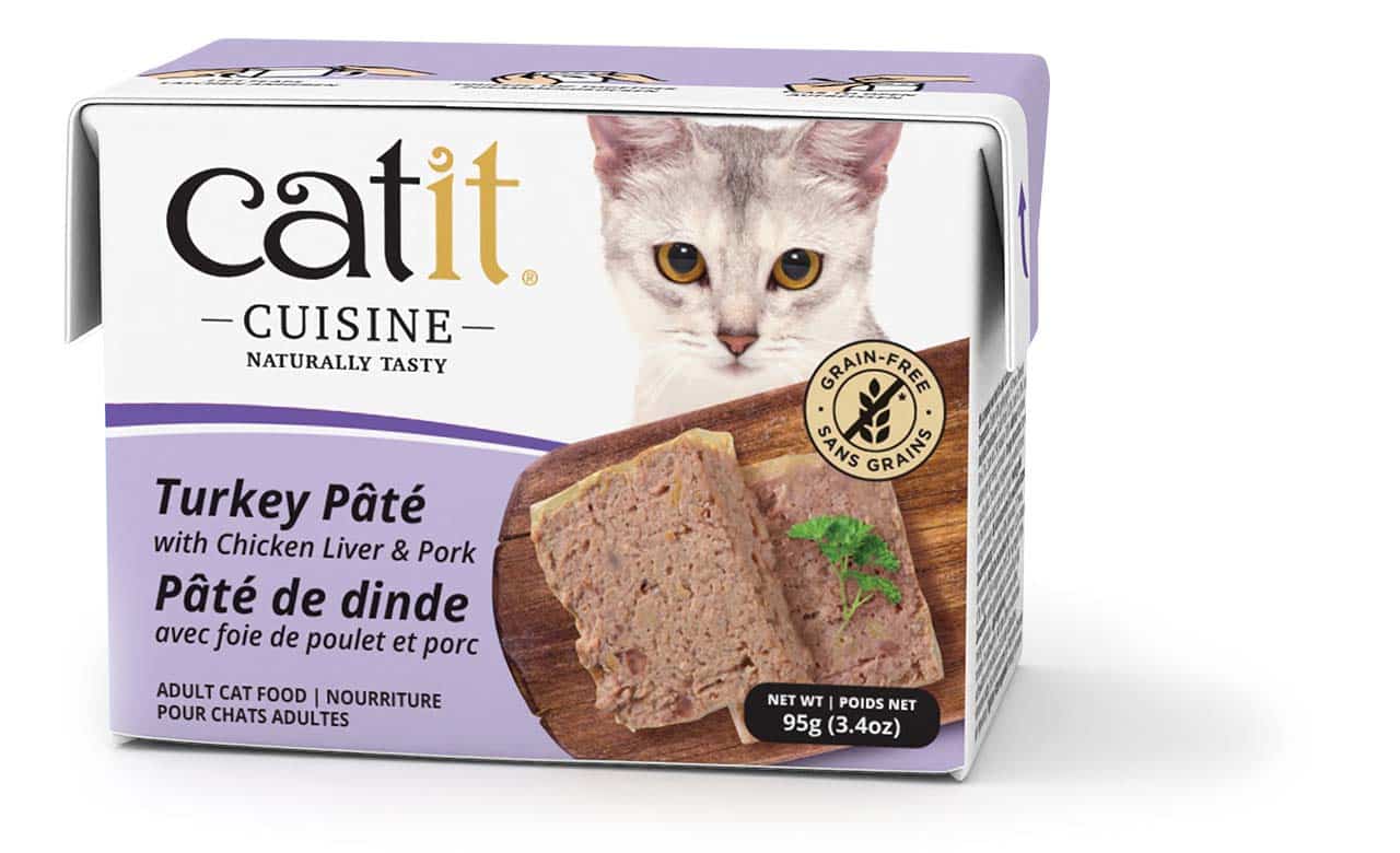 Catit Cuisine Turkey Pâté with Chicken Liver and Pork adult cat food packaging