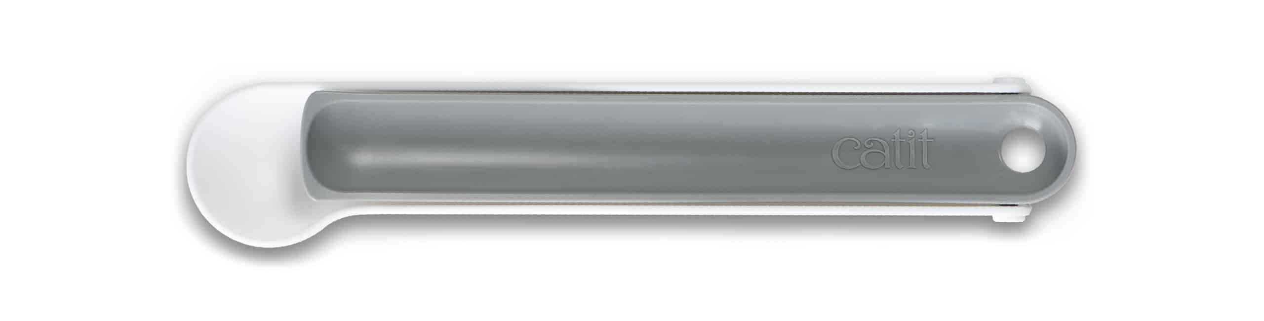 Catit grey and white plastic treat spoon