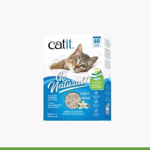 Catit Go Natural pea husk mix multi-cat clumping cat litter packaging in vanilla scent