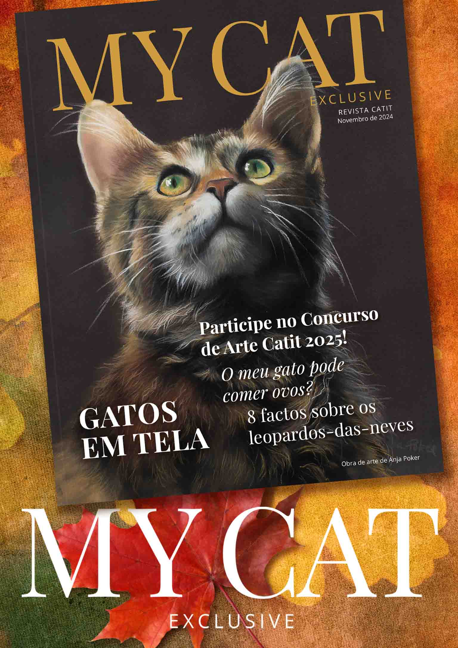 Catit November 2024 magazine cover featuring an artistic cat portrait, promoting the 2025 Catit Art Contest