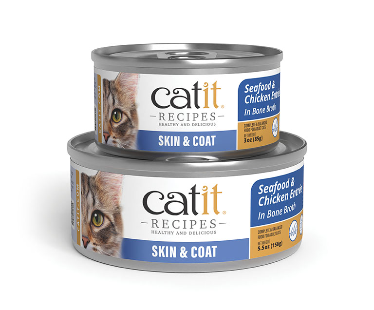Catit Recipes SKIN & COAT - Seafood & Chicken Entrée Cans