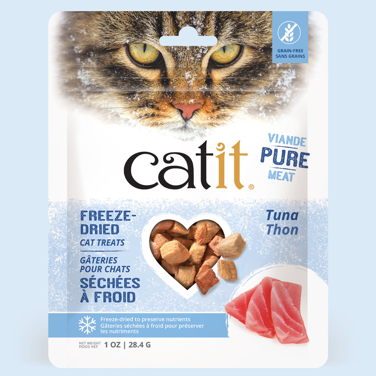 Catit freeze-dried tuna cat treats packaging