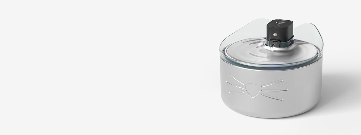 Catit PIXI Smart Fountain with UVC sterilization on a white background