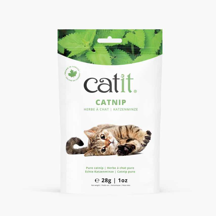 Catit brand pure catnip in a 28g (1oz) resealable pouch