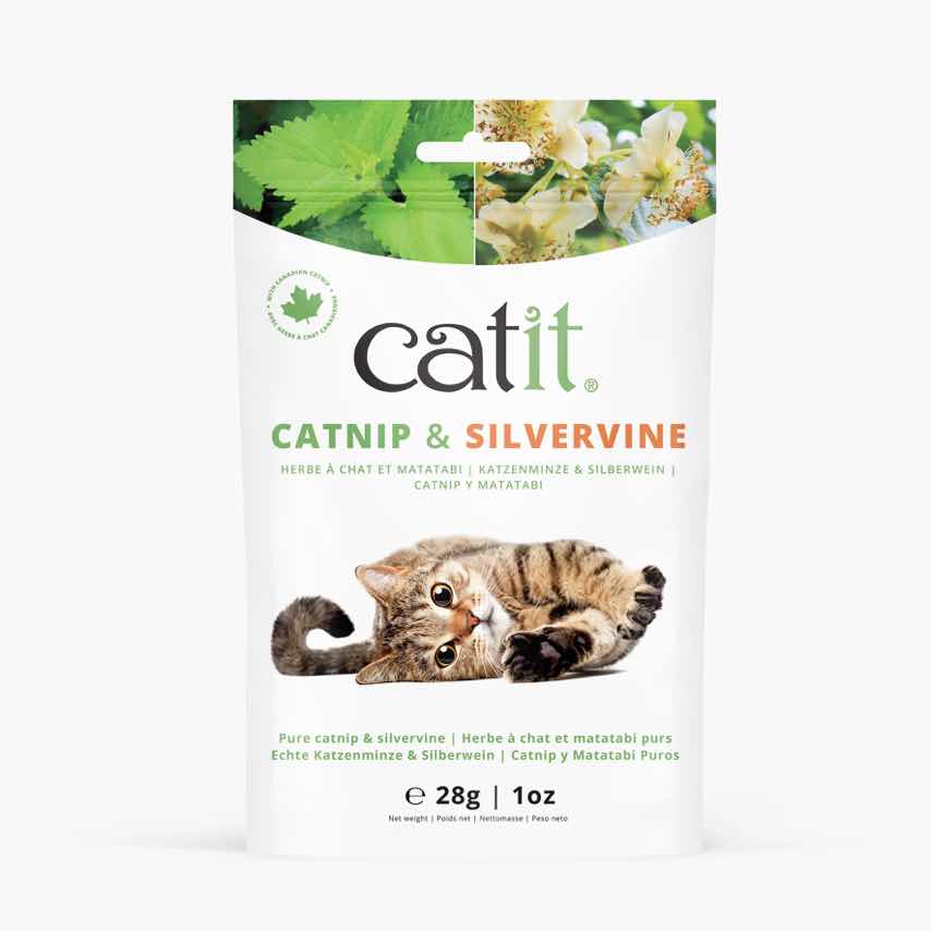 Catit Catnip & Silvervine cat treat packaging