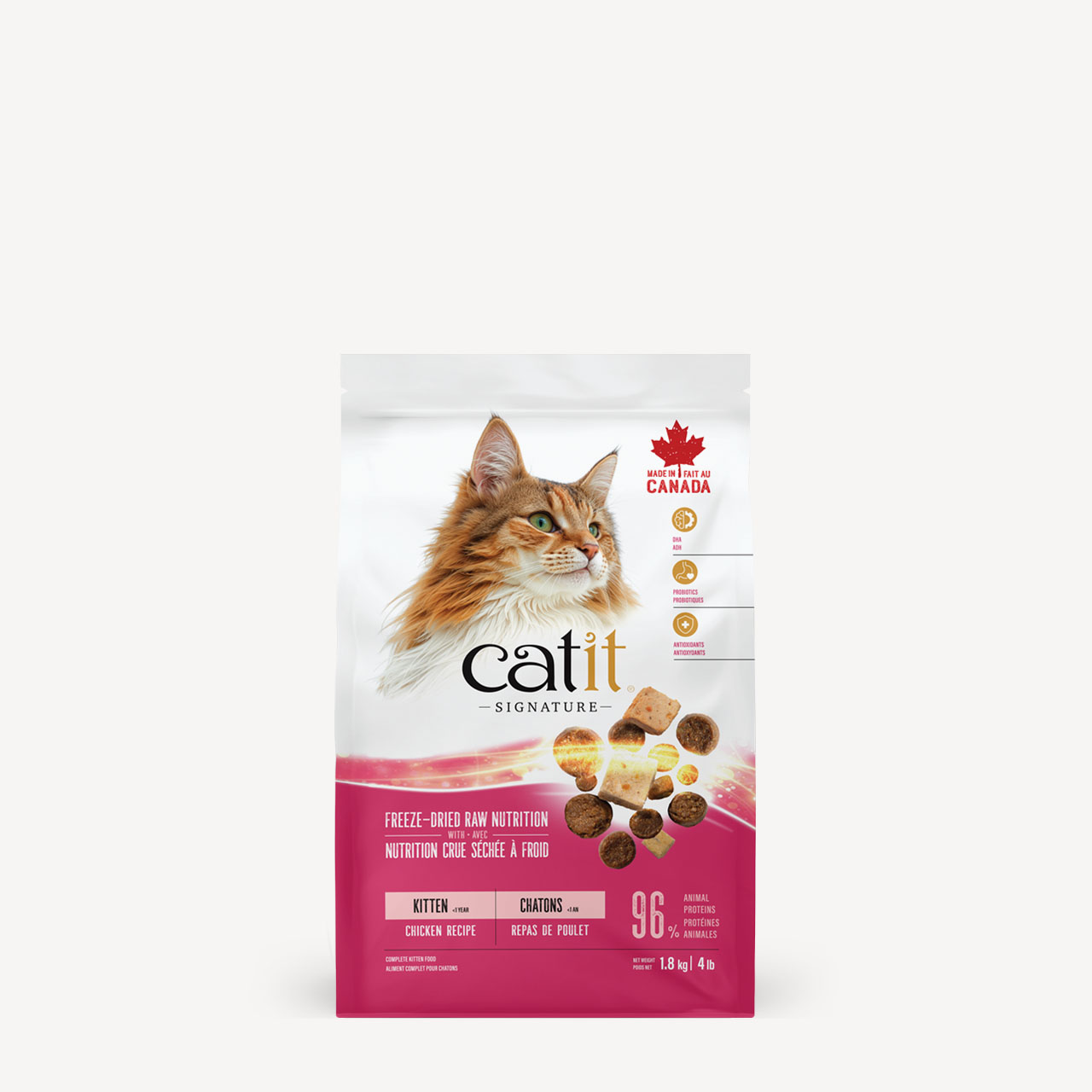 Catit Signature freeze-dried raw chicken kitten food packaging
