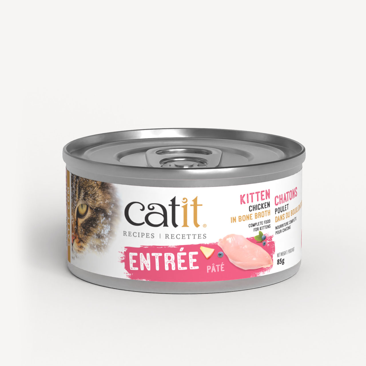 Catit kitten chicken in bone broth pâté canned cat food