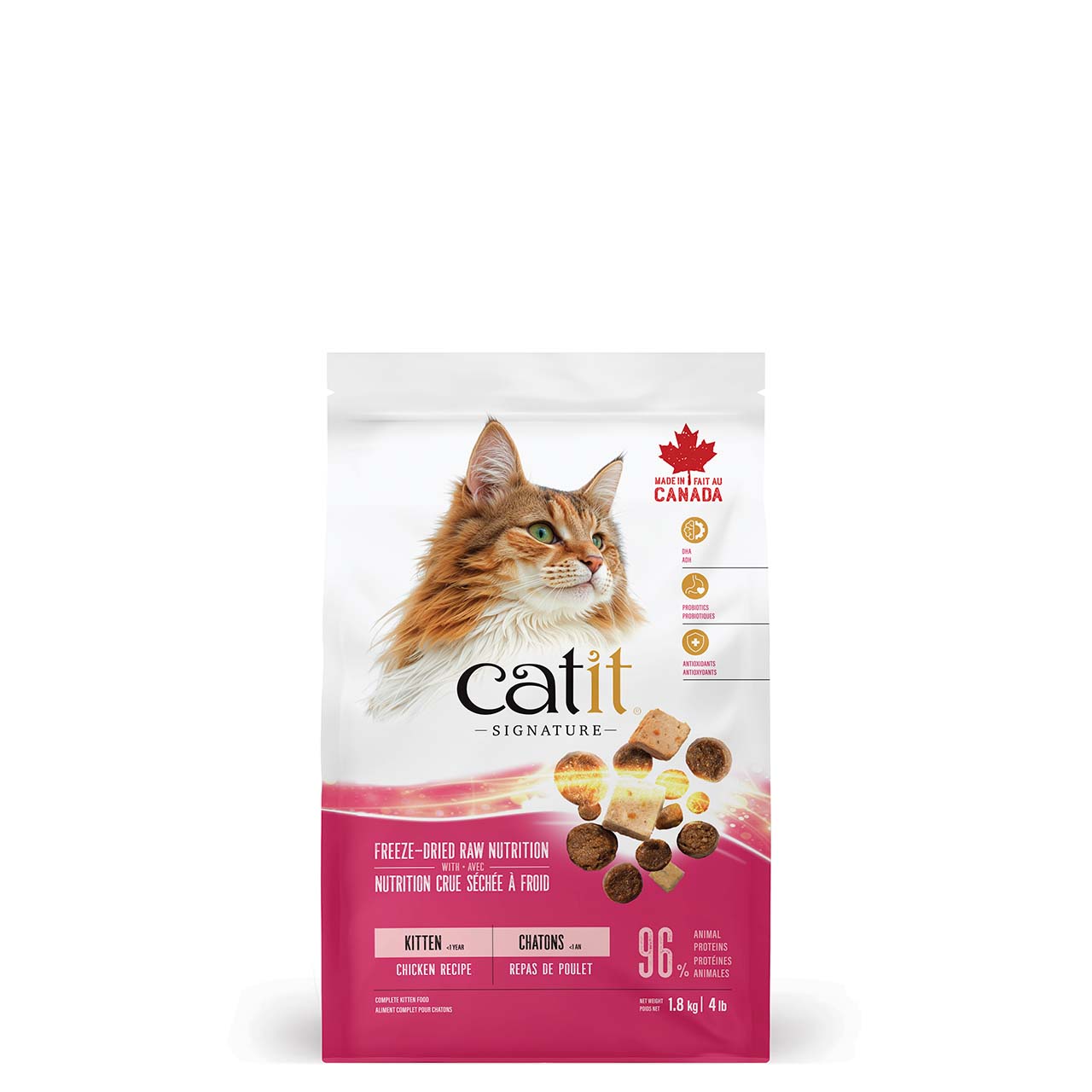 Catit Signature freeze-dried raw chicken recipe kitten food packaging