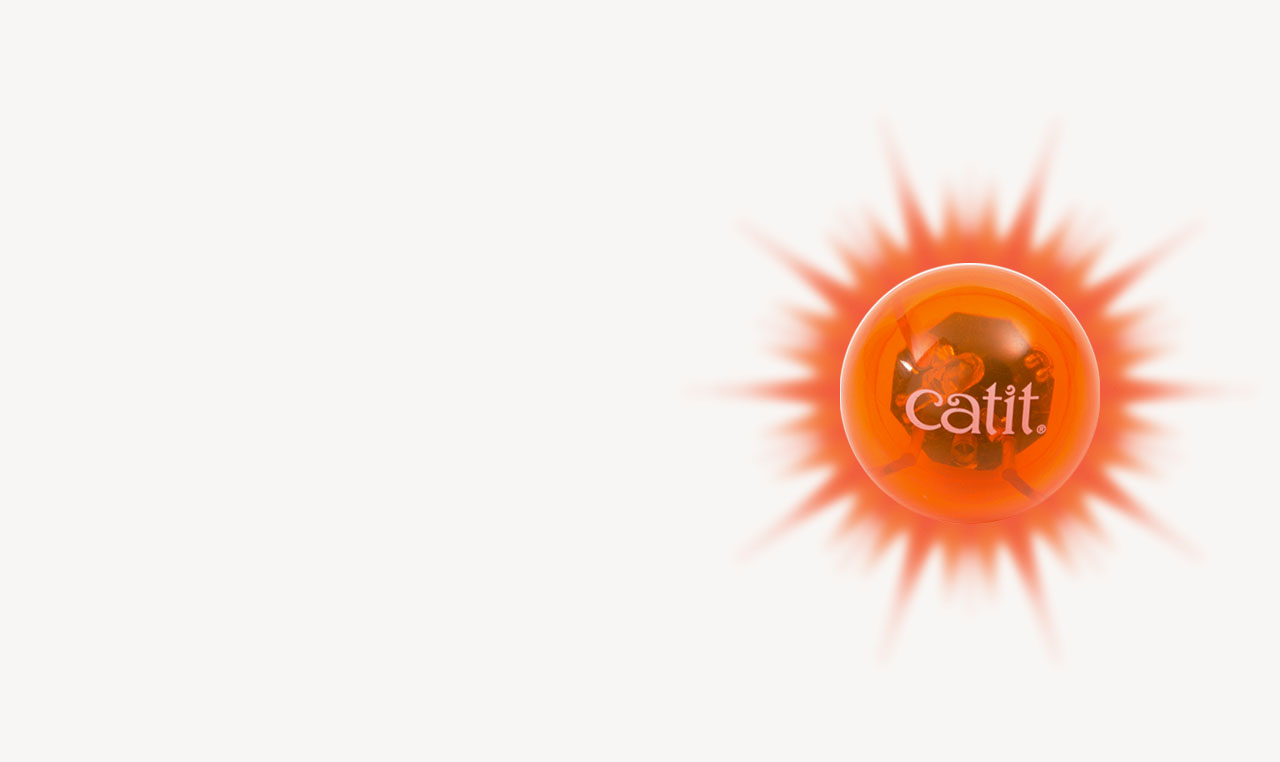 Catit glowing orange fireball toy for cats