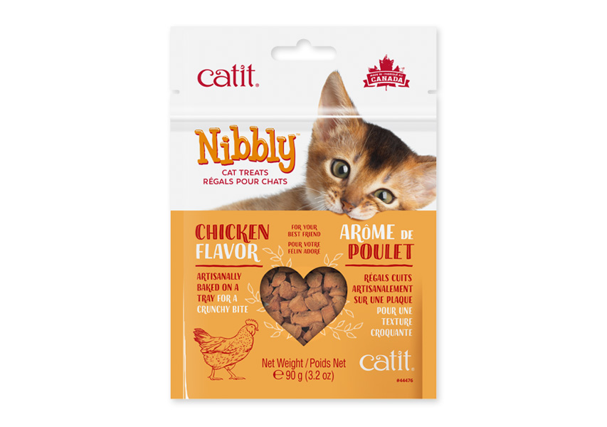 Catit Nibbly chicken flavor cat treats packaging