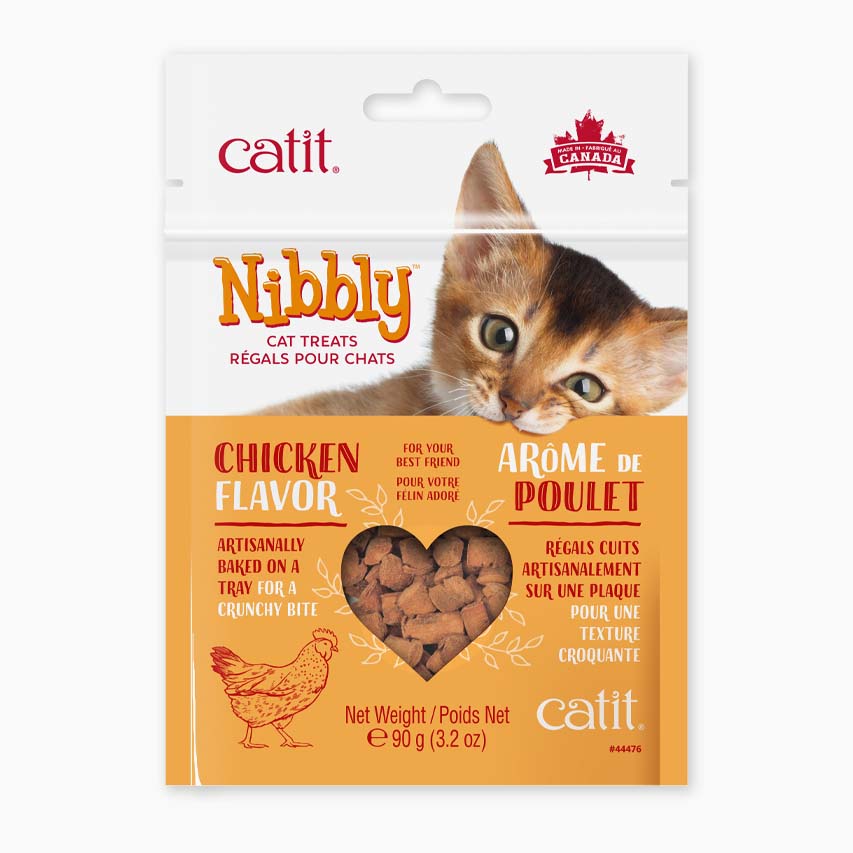 Catit Nibbly chicken flavor cat treats packaging