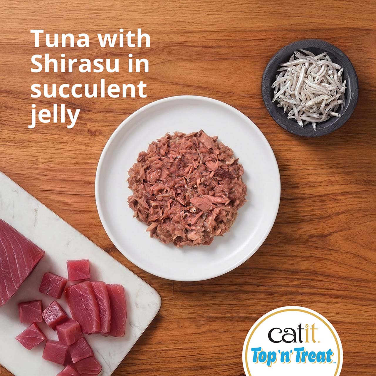 Top view of Top ‘n’ Treat Tuna with Shirasu