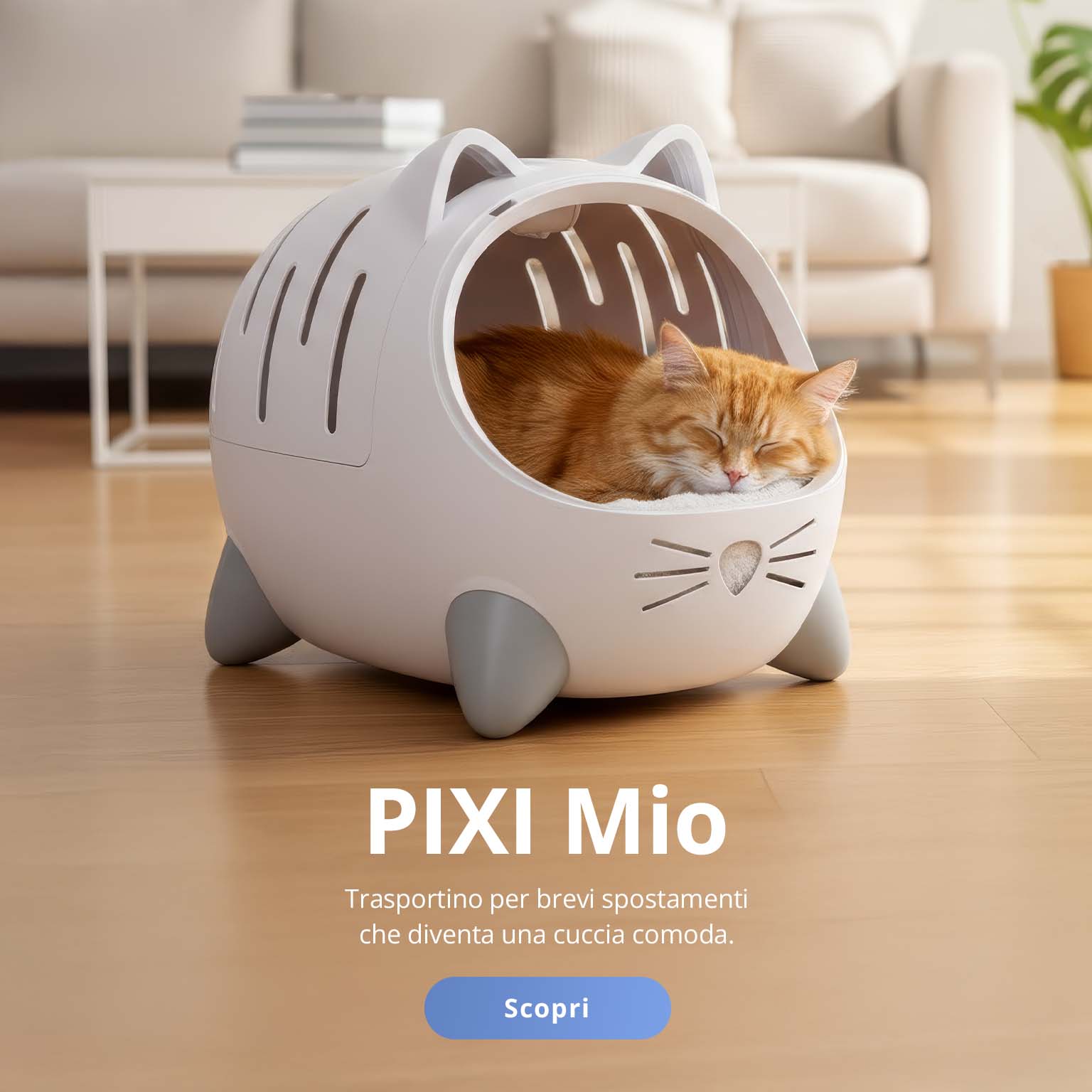 PIXI Mio - Trasportino per brevi spostamentiche diventa una cuccia comoda.