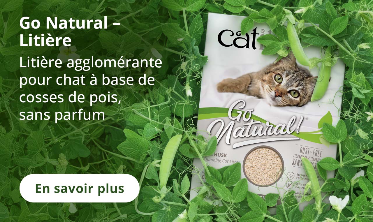 Go Natural -
Litière
Litière agglomérante pour chat à base de cosses de pois, sans parfum