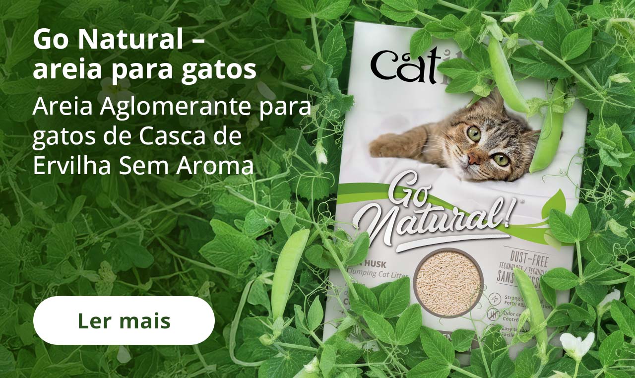 Go Natural - areia para gatos
Areia Aglomerante para gatos de Casca de Ervilha Sem
